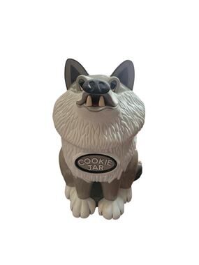 Vintage Fun-Damental Too, Ltd. Disney Wolf Cookie Jar TESTED Gray/White